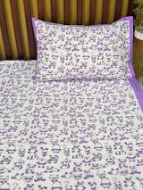 Purple Panda Blockprint Cotton Bedsheet