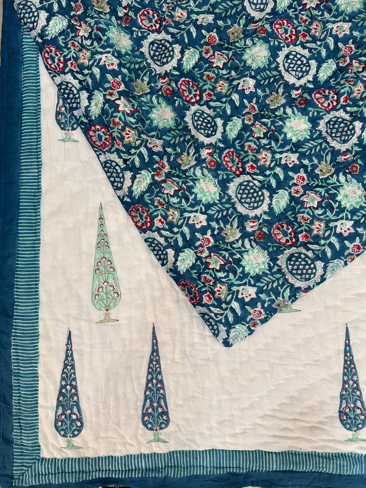 HandBlock Printed Mulmul Reversible Quilt