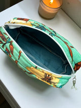 Green Velvet Quilted Multipurpose Pouch