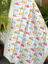 Green Cute Cars- Layered Kids Blanket