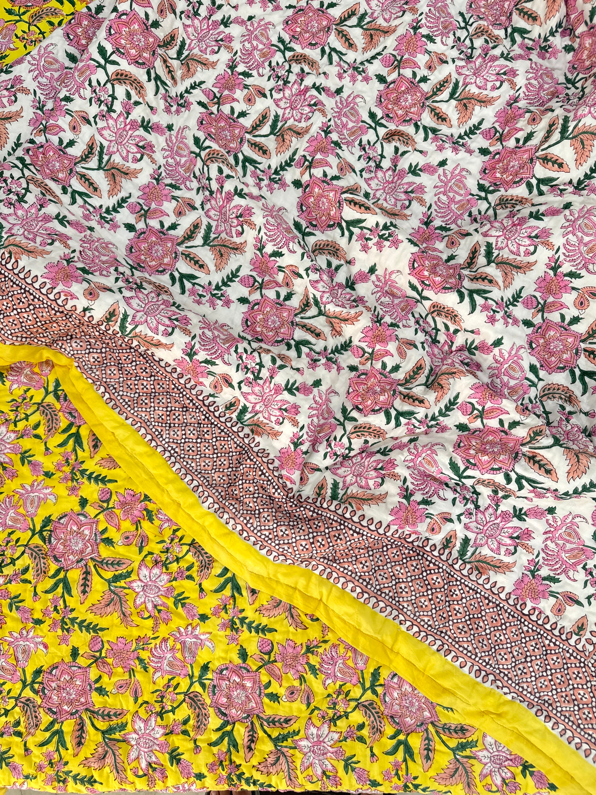 HandBlock Printed Mulmul Reversible Quilt