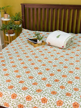 Blockprint Mulmul Reversible Quilt