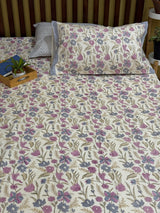 Blockprint Cotton Bedsheet - Light Brown Base Color