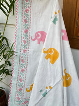 Elephant Blockprint Kids Dohar