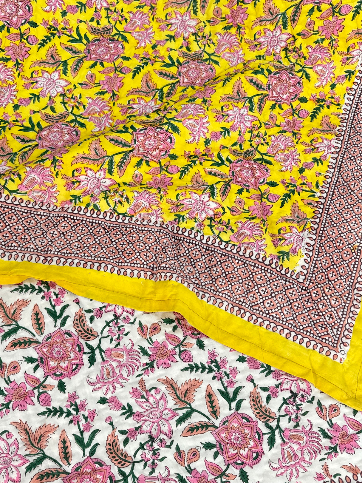 HandBlock Printed Mulmul Reversible Quilt
