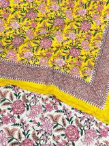 HandBlock Printed Mulmul Reversible Quilt