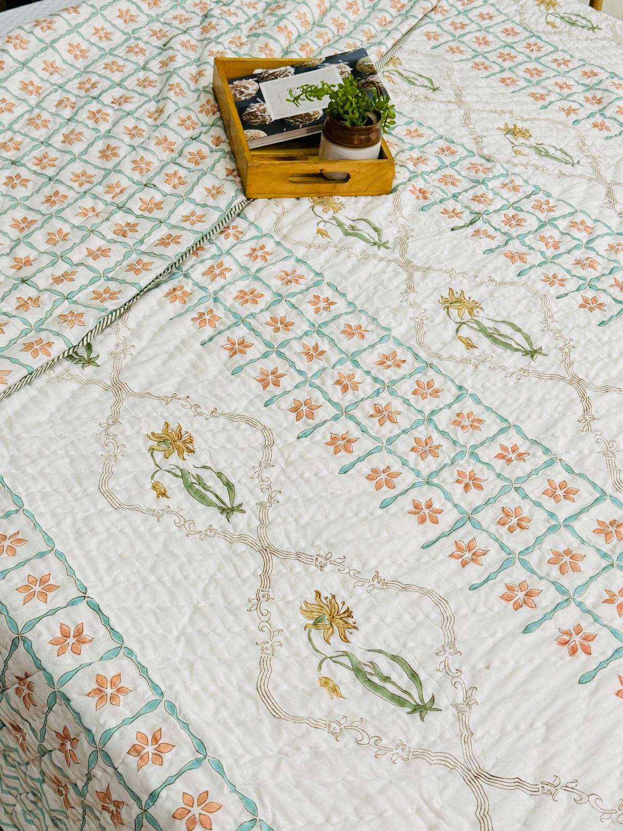 HandBlock Printed Mulmul Reversible Quilt