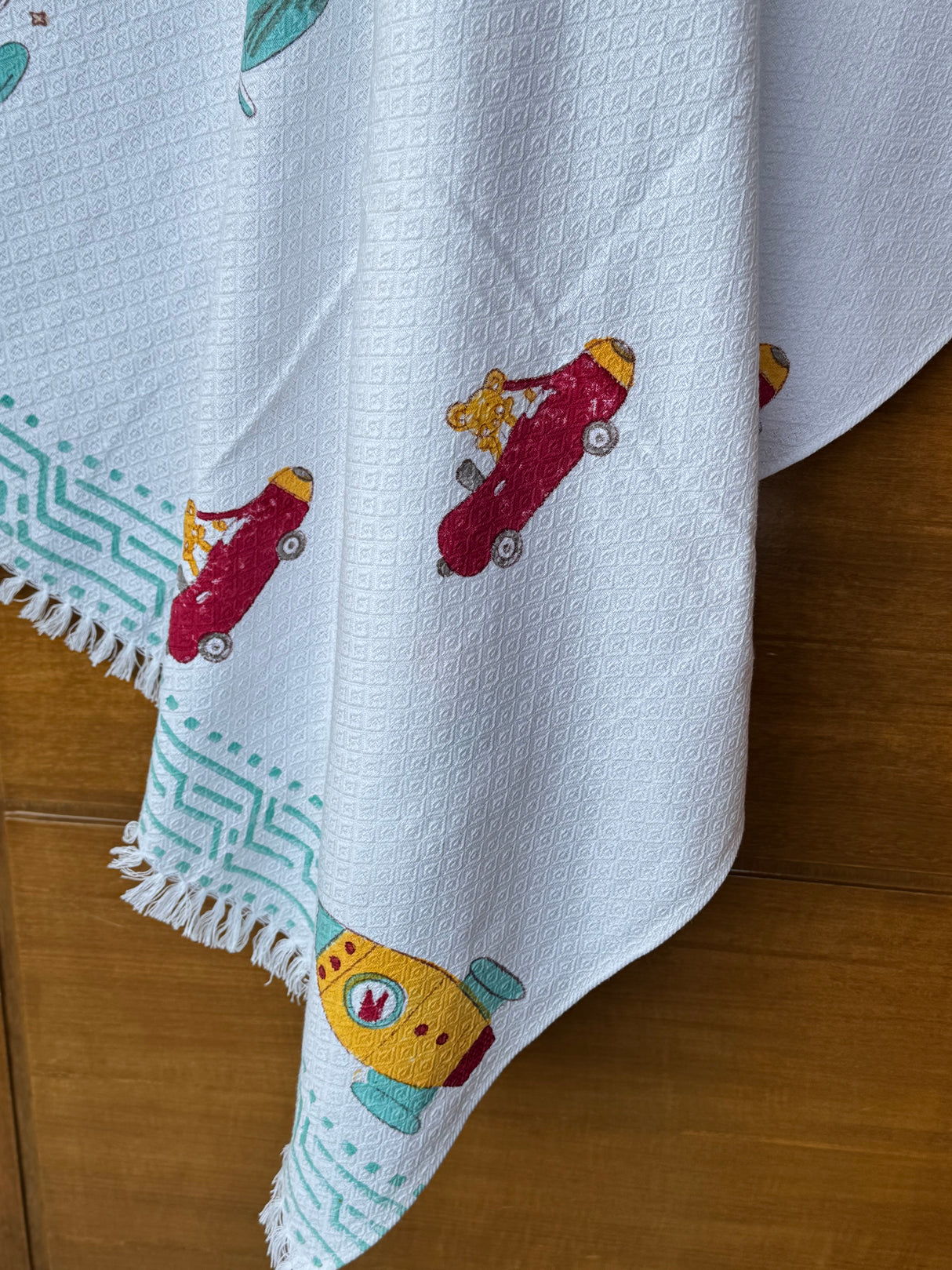 Transport Theme Blockprint Soft Cotton Towel (60*30 inches)