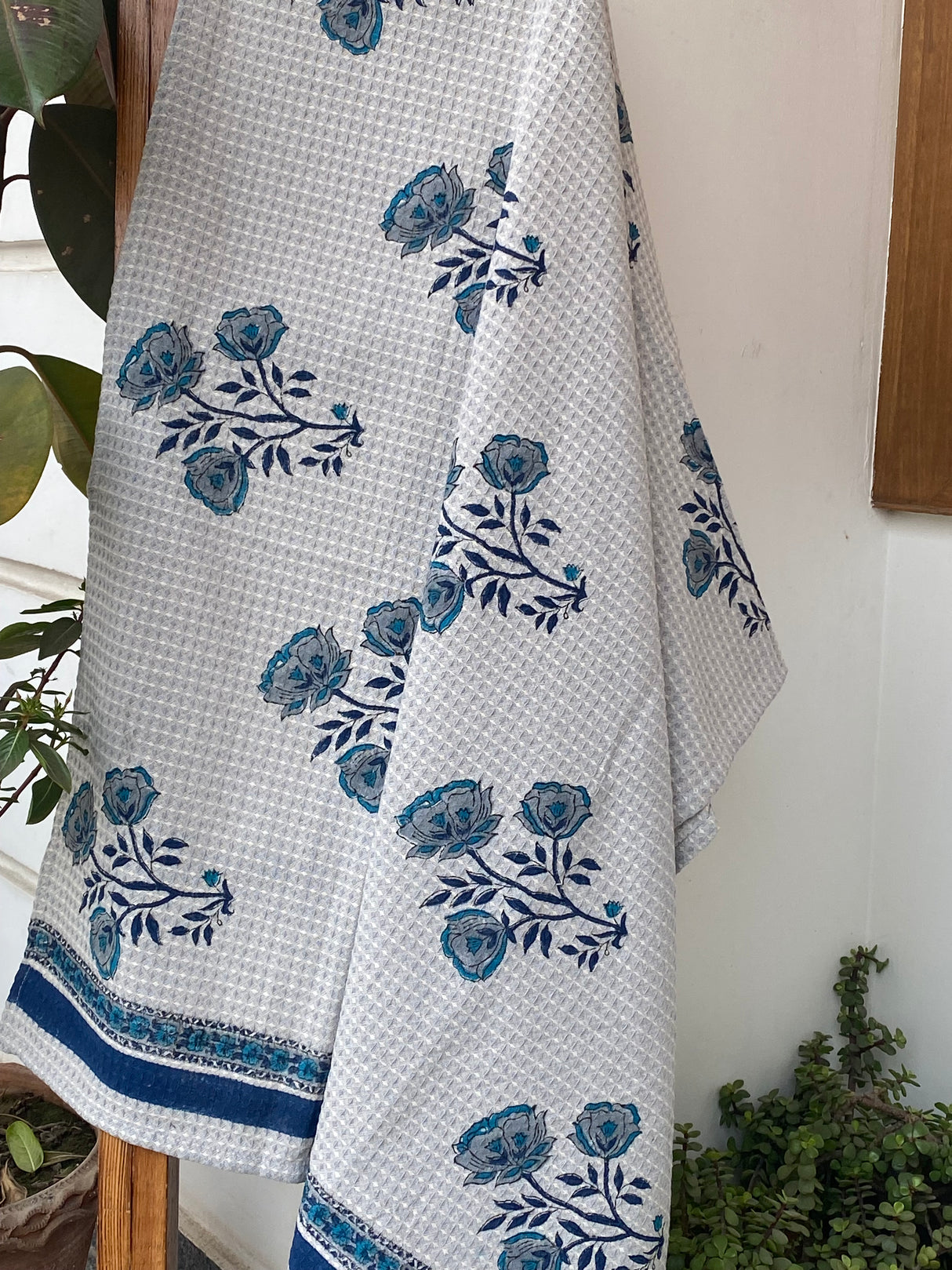 Blockprint Soft Waffle Cotton Towel (60-30 inches)