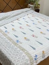 Blockprint Mulmul Reversible Quilt