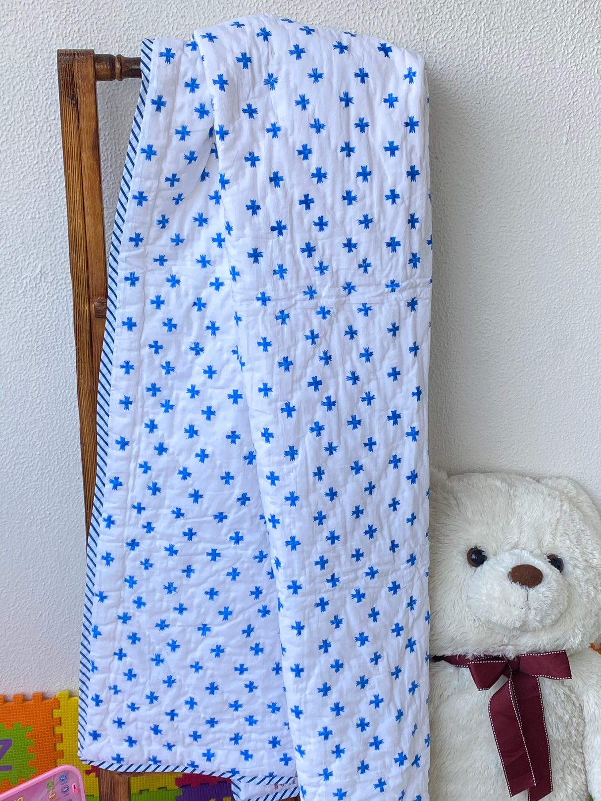 Deer Blockprint Kids Quilt