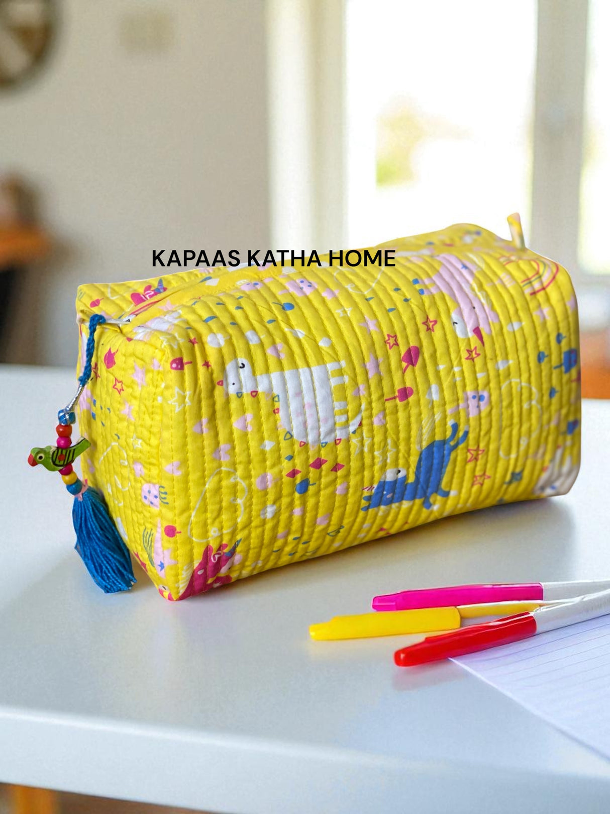 Yellow Unicorn LARGE Pouch