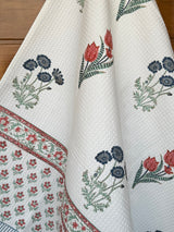 Pretty Jaipur Motifs Blockprint Cotton Towel – Waffle Weave
