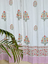 Floral Jaipur Blockprint Cotton Curtain