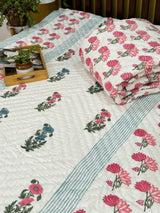 Blockprint Mulmul Reversible Quilt