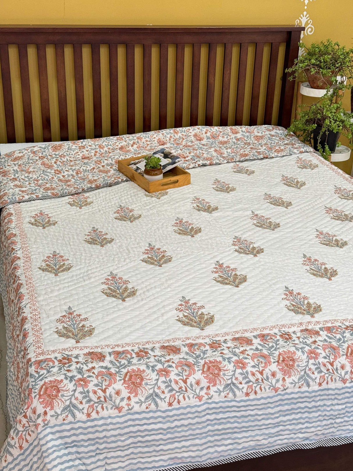 HandBlock Printed Mulmul Reversible Quilt