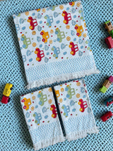 Cute Cars Kids Cotton Jacquard Towel Set