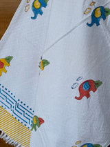 Colorful Elephants Blockprint Kids Towel – Cotton Jacquard Weave