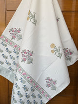 Delightful Blockprint Cotton Towel – Waffle Weave