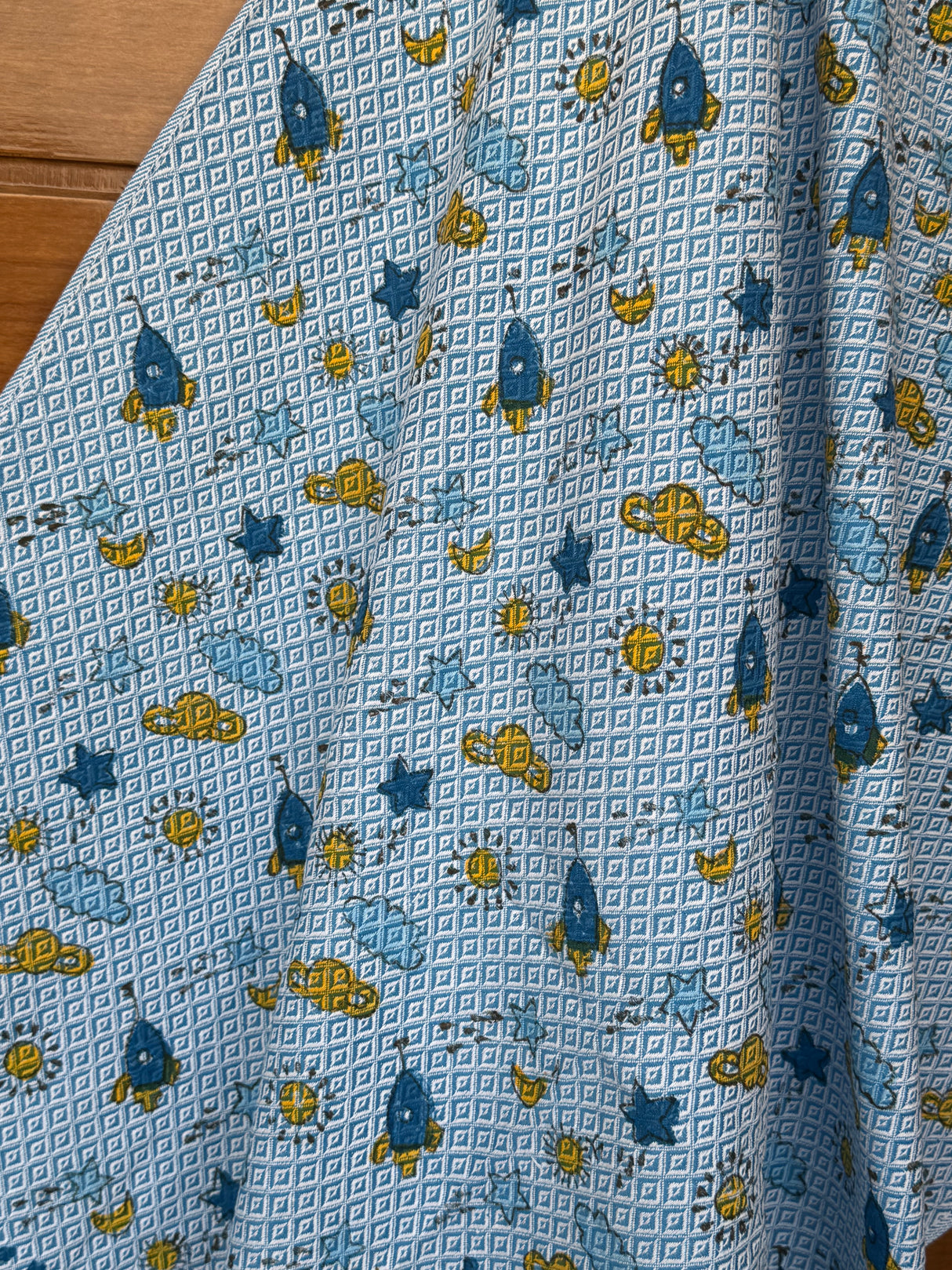 Space Adventure Blockprint Kids Towel – Cotton Jacquard Weave