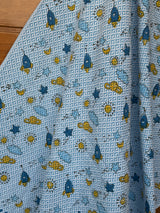 Space Adventure Blockprint Kids Towel – Cotton Jacquard Weave