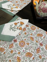 Blockprint Table Mat & Napkin Set- 6 Seater