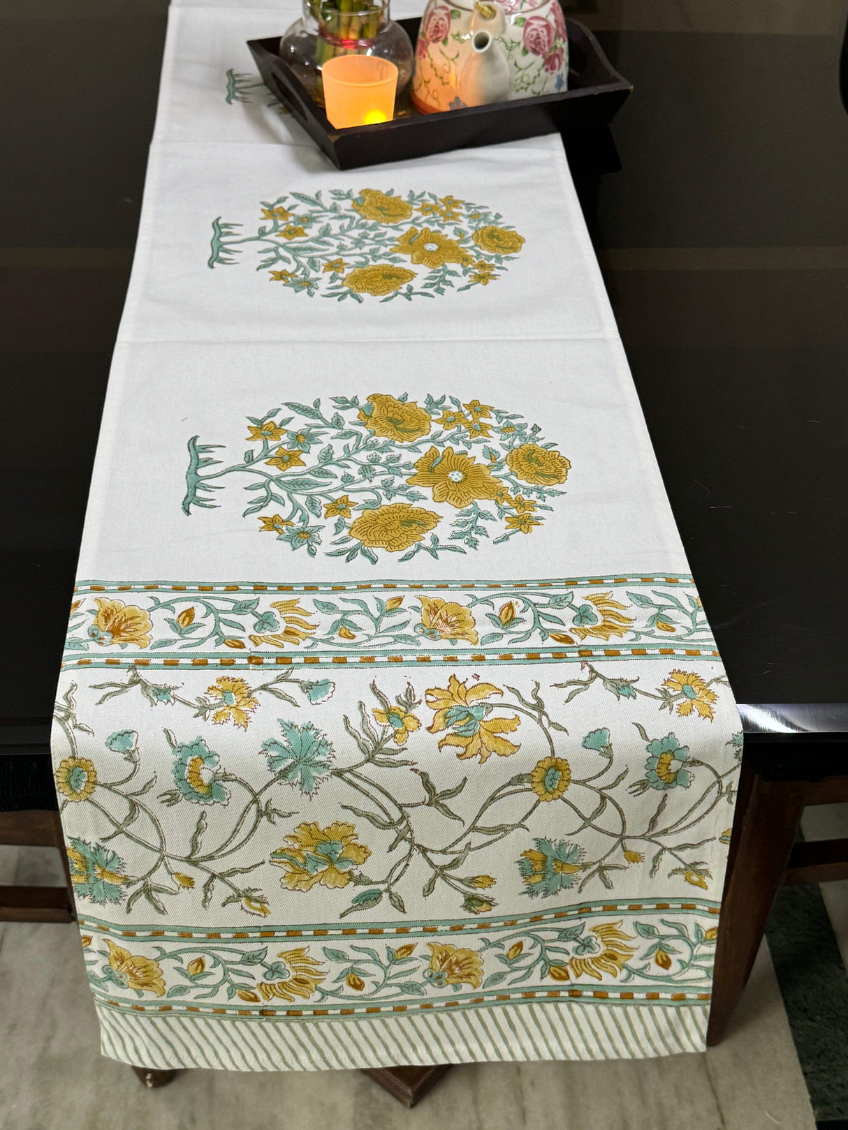 Blockprint Cotton Table Runner