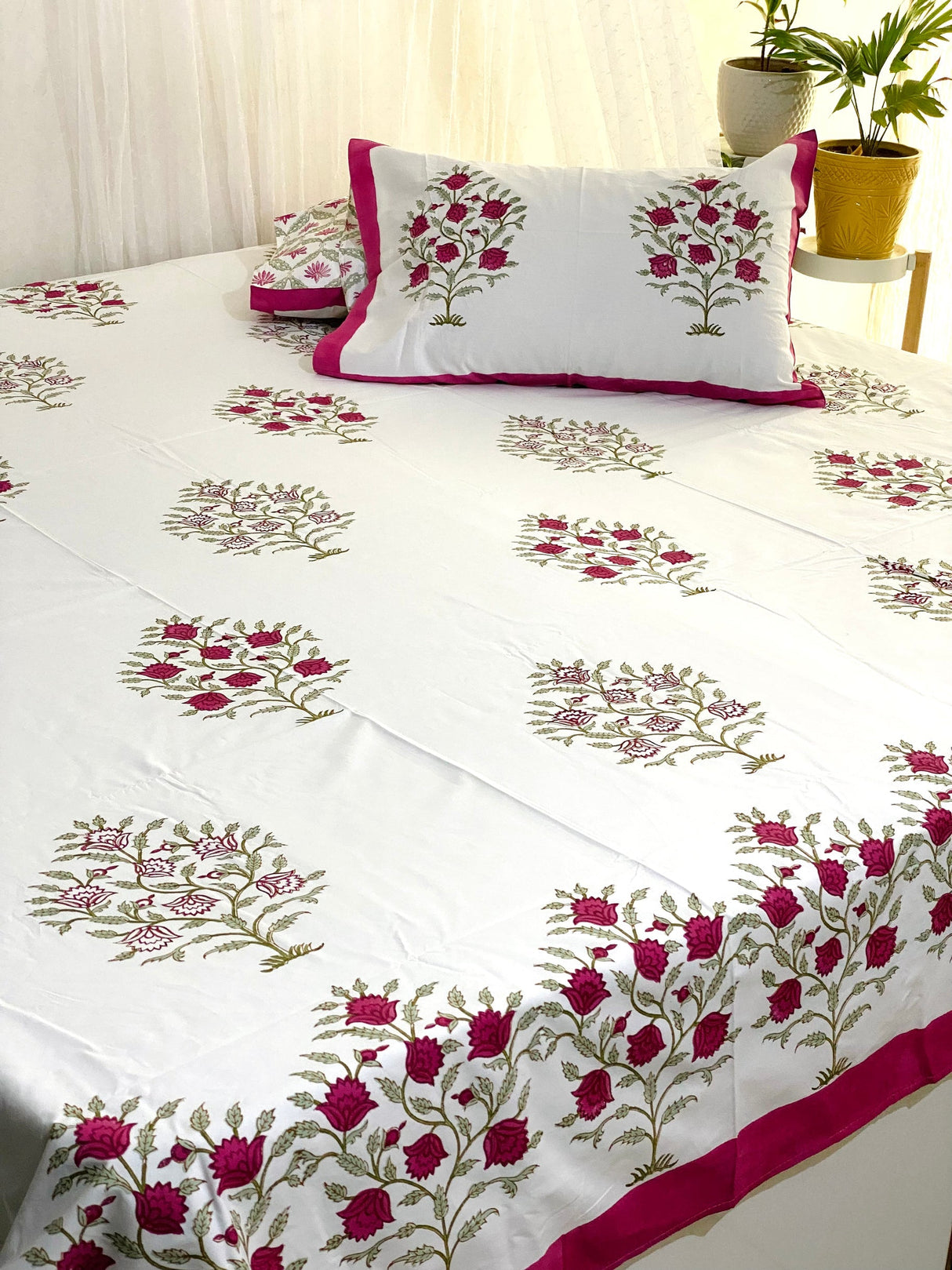 Blockprint Bedsheet & Quilt Set