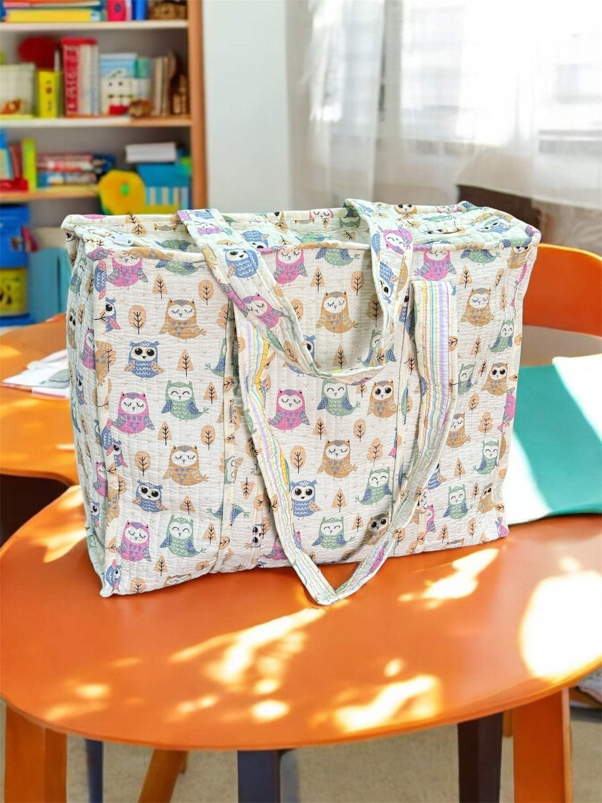 Owl Tote Bag (with Zip Closure)