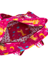 Cute giraffe print quilted totes for return gifts at themed birthday parties in India and Dubai