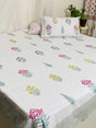 Bestselling Indian Jaipuri block print multicolour floral flat bedsheet
