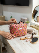 Petal Bud Hand-Block Cotton Quilted Utility Pouch