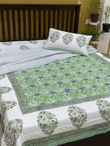 HandBlock Printed Mulmul Reversible Quilt