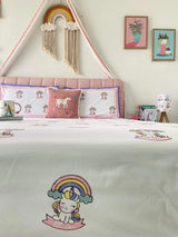 Unicorn Blockprint Cotton Bedsheet