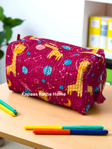 Pink Giraffe LARGE Pouch