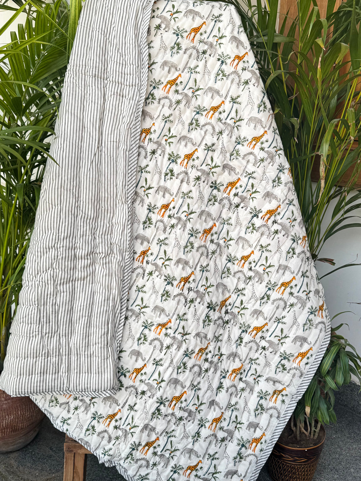 Jungle Kids Quilt Handblock Printed