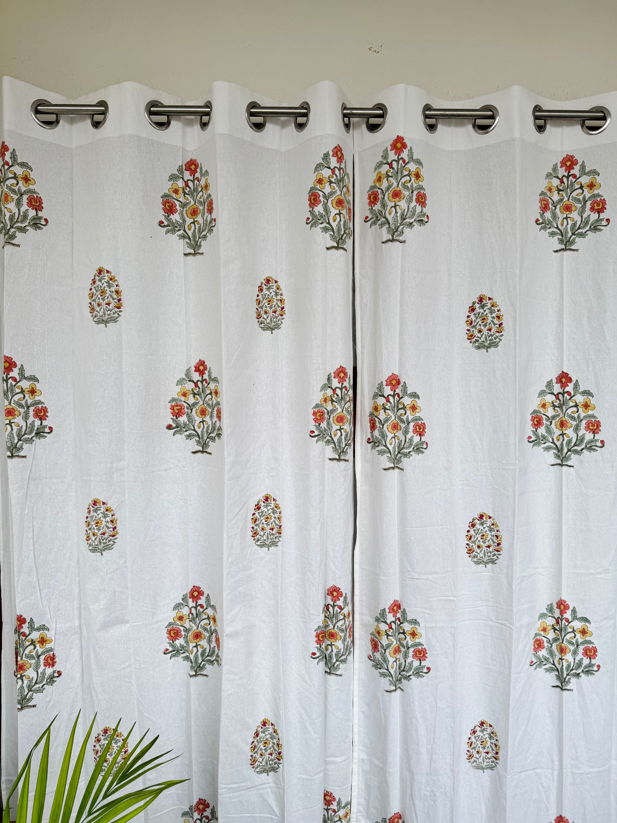 Floral Jaipur Blockprint Cotton Curtain