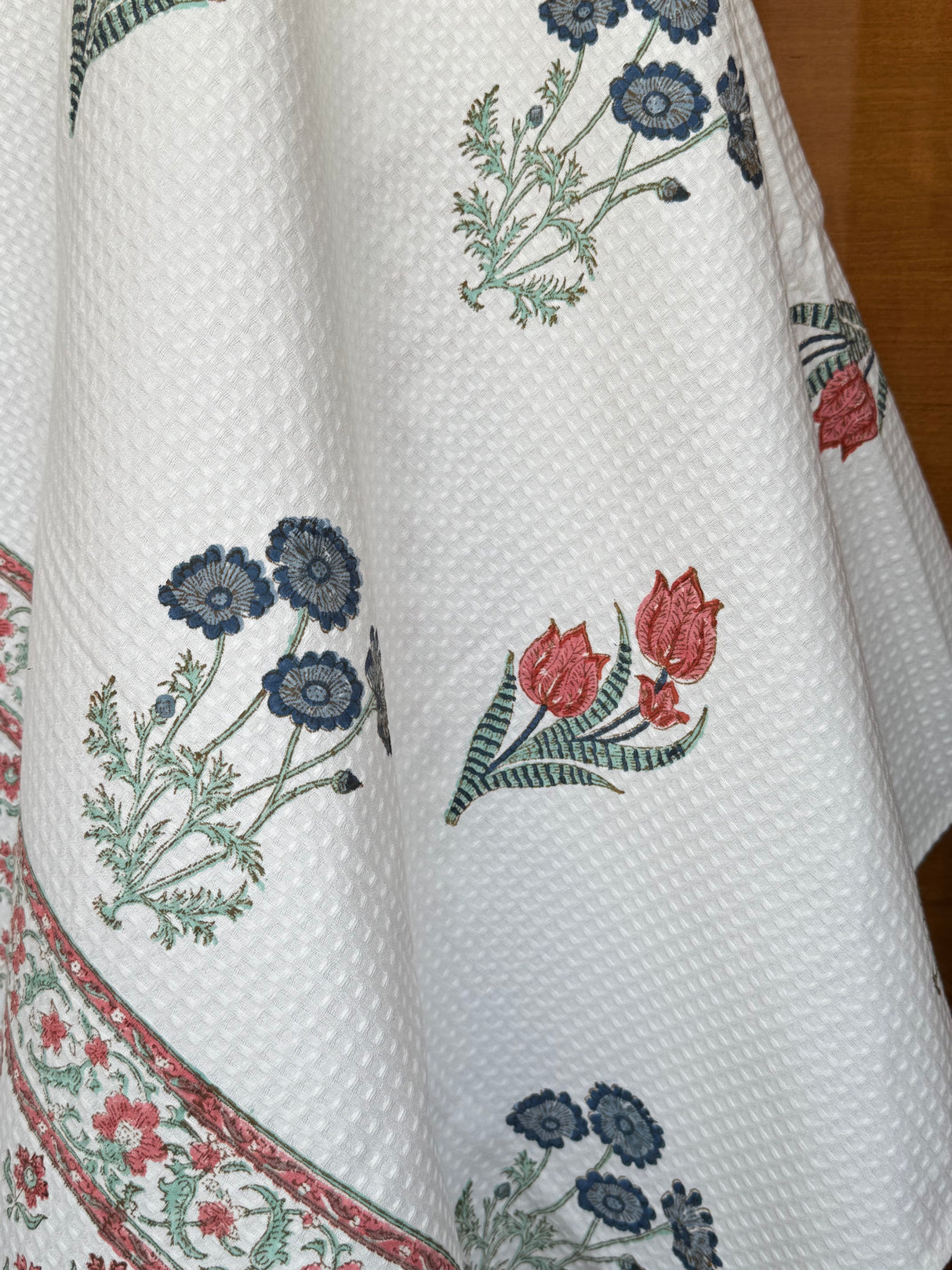 Pretty Jaipur Motifs Blockprint Cotton Towel – Waffle Weave