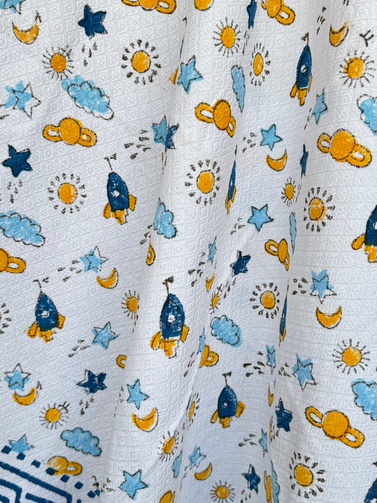 Rocket Ride Blockprint Kids Towel – Cotton Jacquard Weave