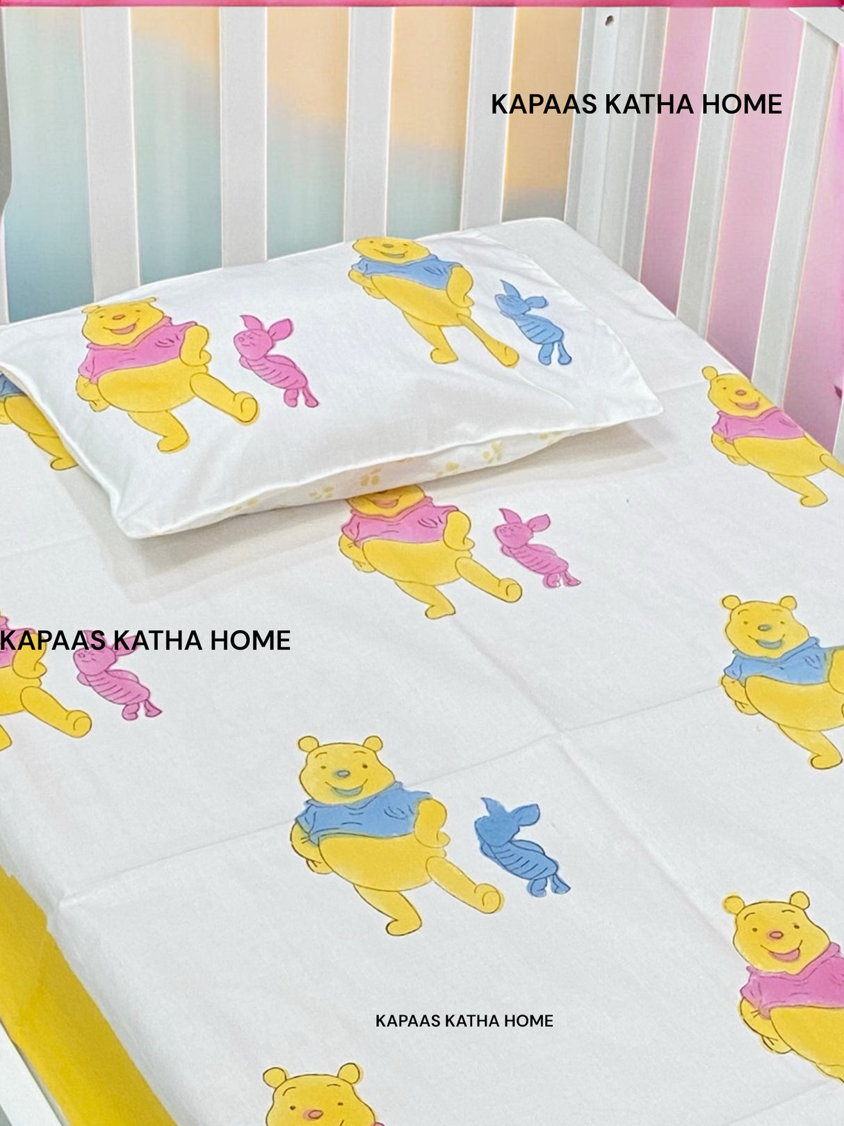 Pooh The Teddy- Baby Cot Bedding (cot sheet, quilt, pillow, bolsters)