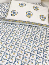 Classic Grace Reversible Mulmul Quilt & Cotton Bedsheet Set