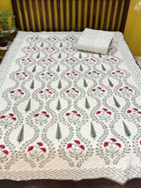 Blockprint Mulmul Reversible Quilt