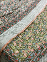 Blockprint Mulmul Reversible Quilt