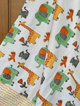 Elephant Giraffe Blockprint Kids Towel – Cotton Jacquard Weave
