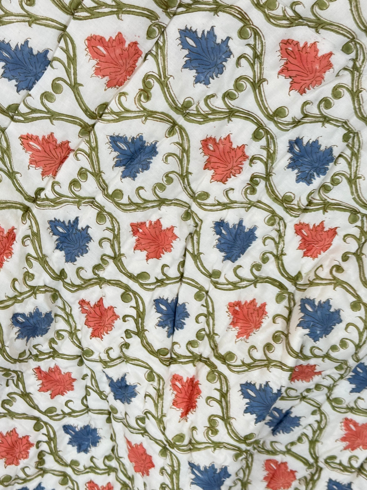 Blockprint Mulmul Reversible Quilt