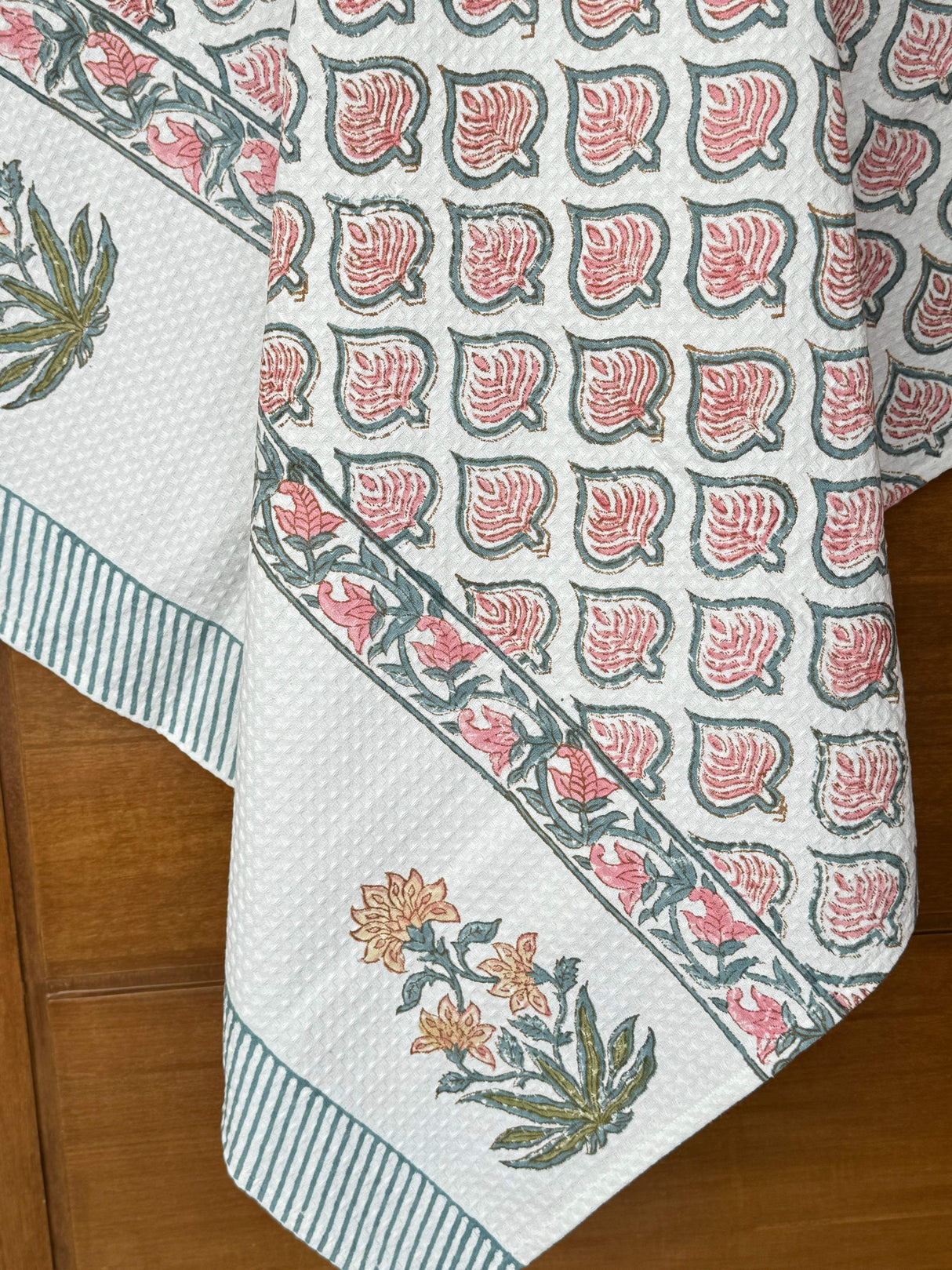 Blockprint Soft Waffle Cotton Towel (60-30 inches)