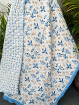 Blue Airplane & Helicopter Layered Kids Quilt