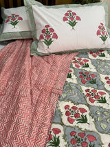 Blockprint Bedsheet & Quilt Set