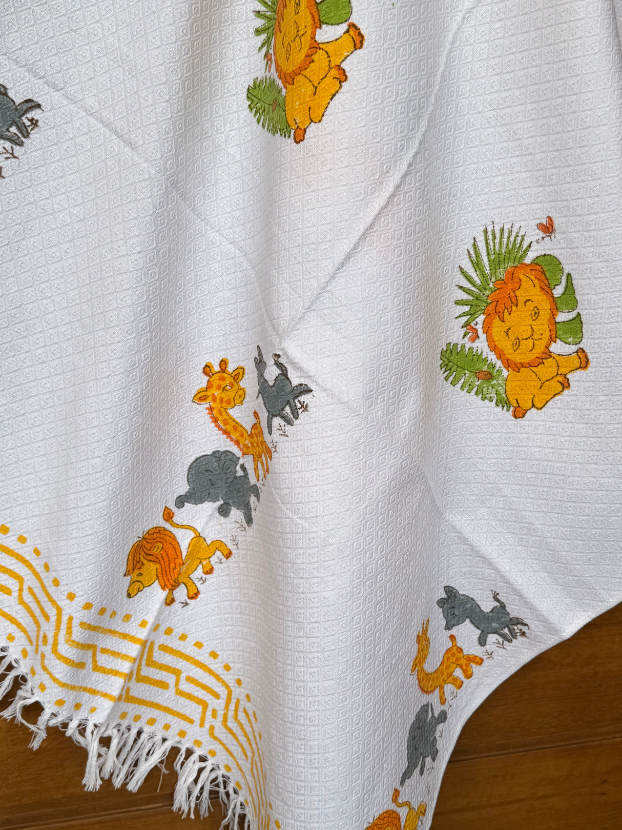 Roaring Lion Blockprint Kids Towel – Cotton Jacquard Weave