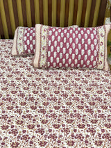 KING Size Quilted Blockprint REVERSIBLE Mulmul Bedcover (108*108 inches)